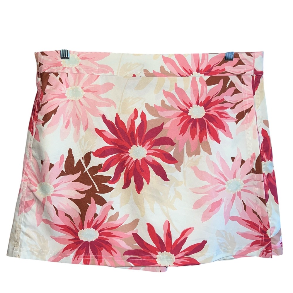 RipSkirt Hawaii Floral Tropical Print Pink Red Brown Length 1 Size L Quick Dry